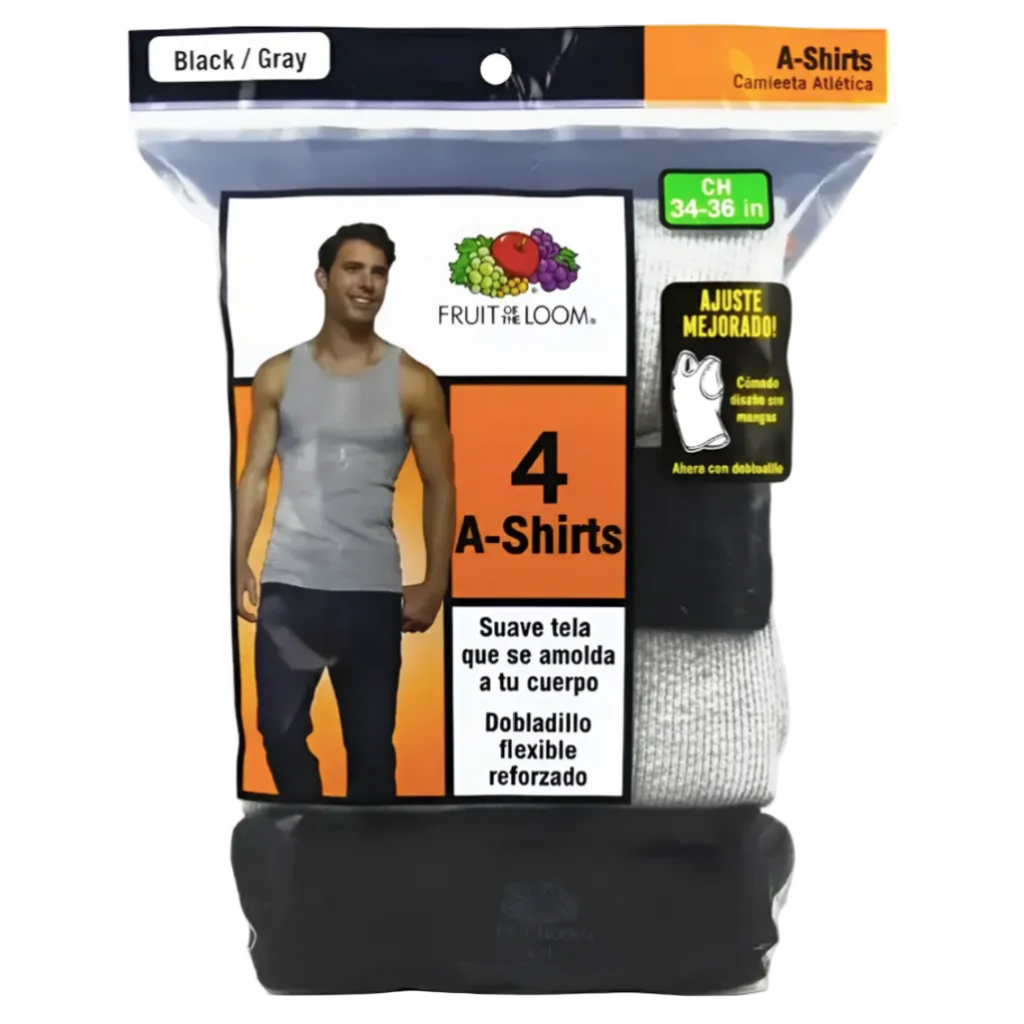 Camiseta Atlética Fruit of the Loom Caballero 4P2601M 4Pz