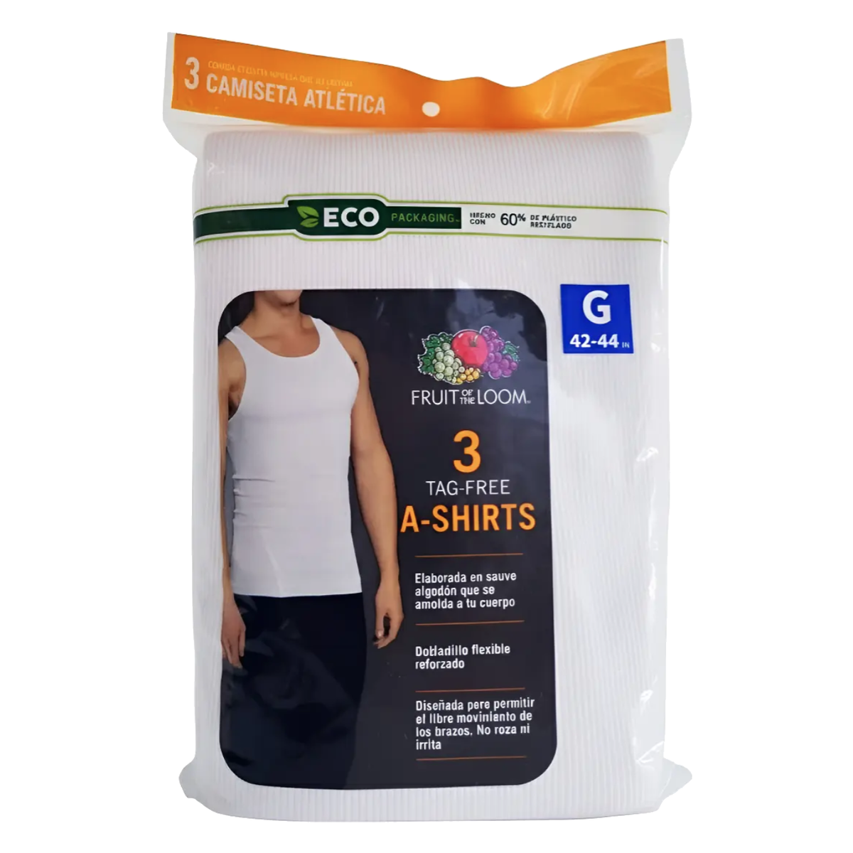 Camiseta Atletica Fruit of the Loom Caballero 2501M Blanco