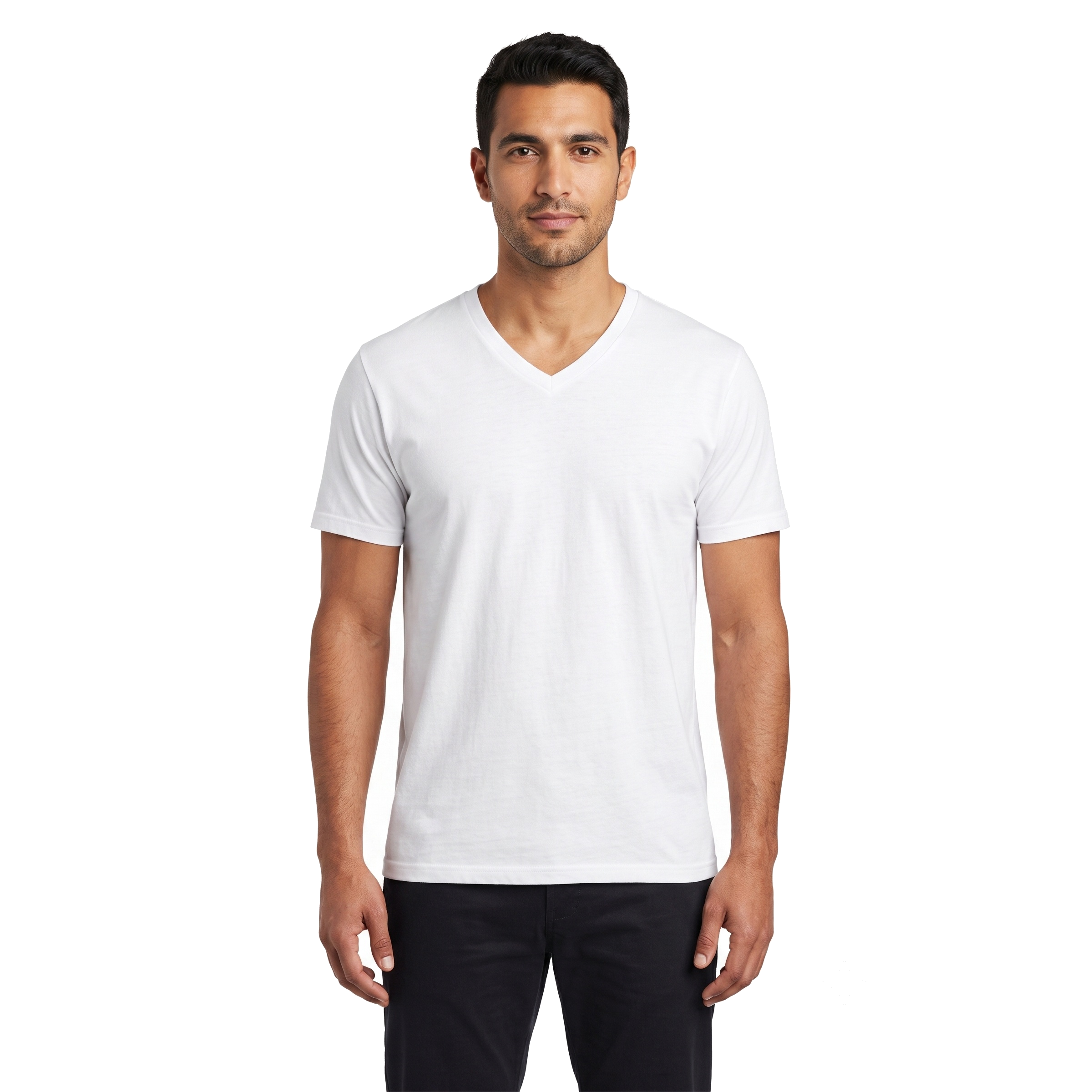 Playera Fruit of the Loom Cuello V Caballero 2525Vm Blancos
