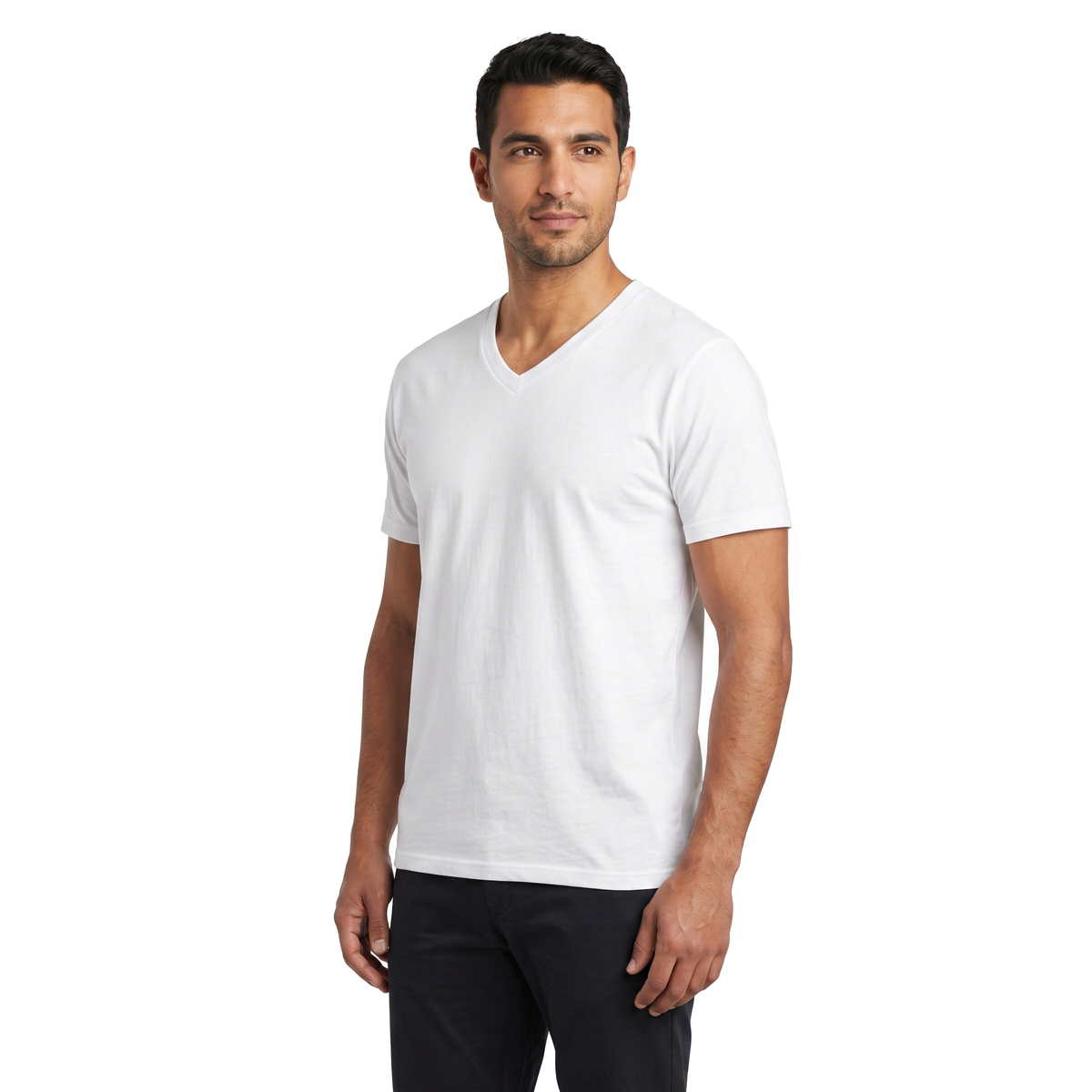 Playera Fruit of the Loom Cuello V Caballero 2525Vm Blancos