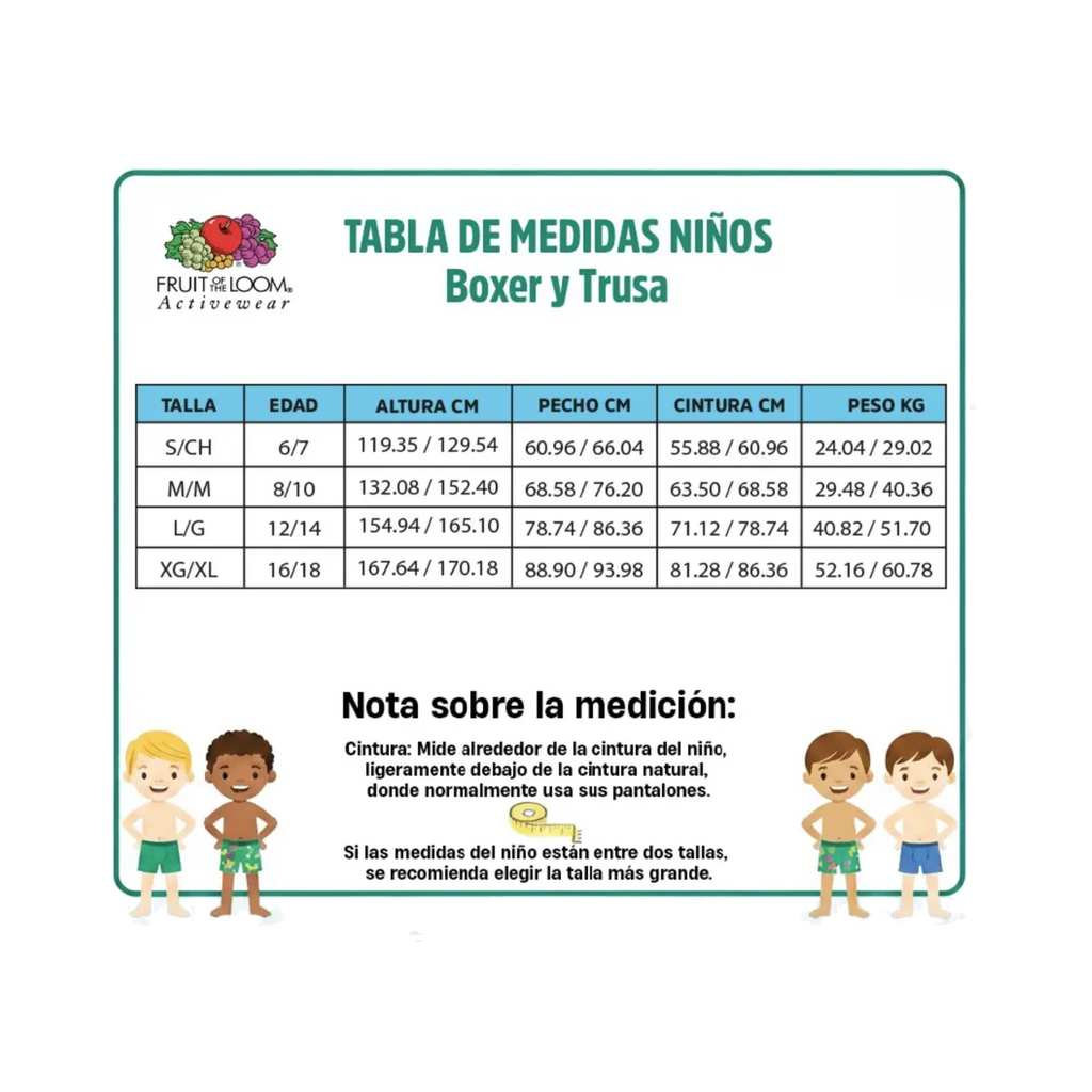 Boxer Fruit of the Loom Niño 3Pack 3El80Bm Multicolor