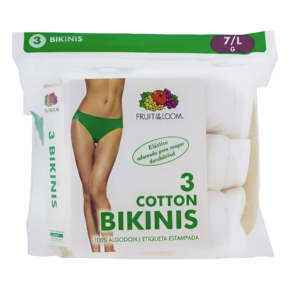Bikin Dama Fruit of the Loom  3Dbikwm Blanco 3Pz