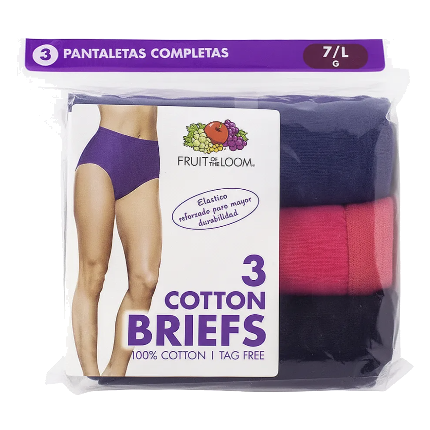 Panty Dama Fruit of the Loom 3Dbrism Blanco 3Pz