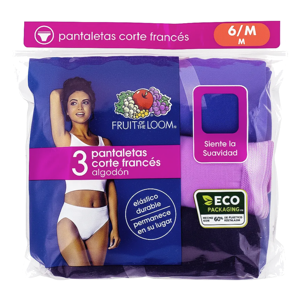 Panty Corte Frances Dama Fruit of the Loom 3Dhicsm Color 3Pz