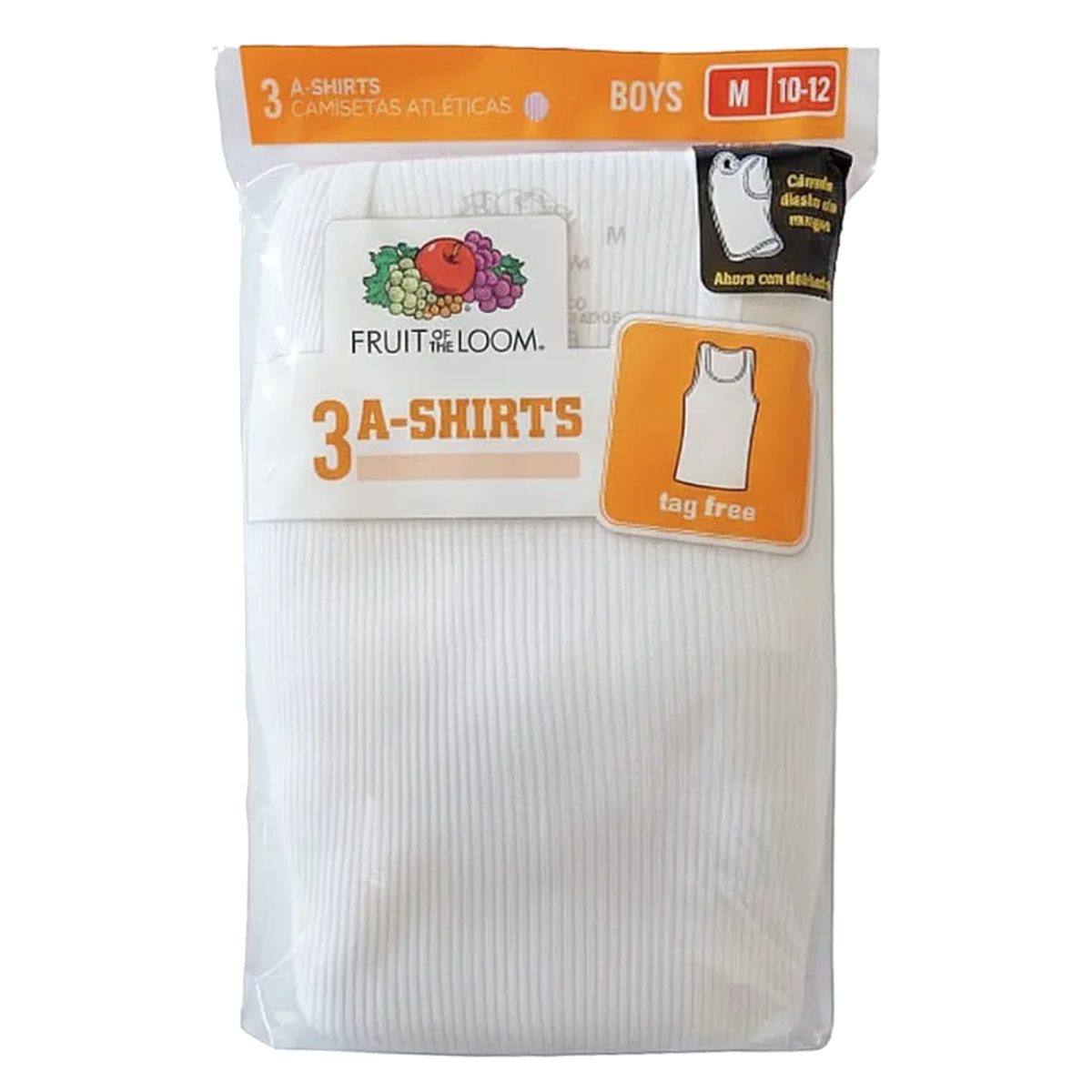 Camiseta Niño Fruit of the Loom Atletica 3Pack 501Bm Blanco