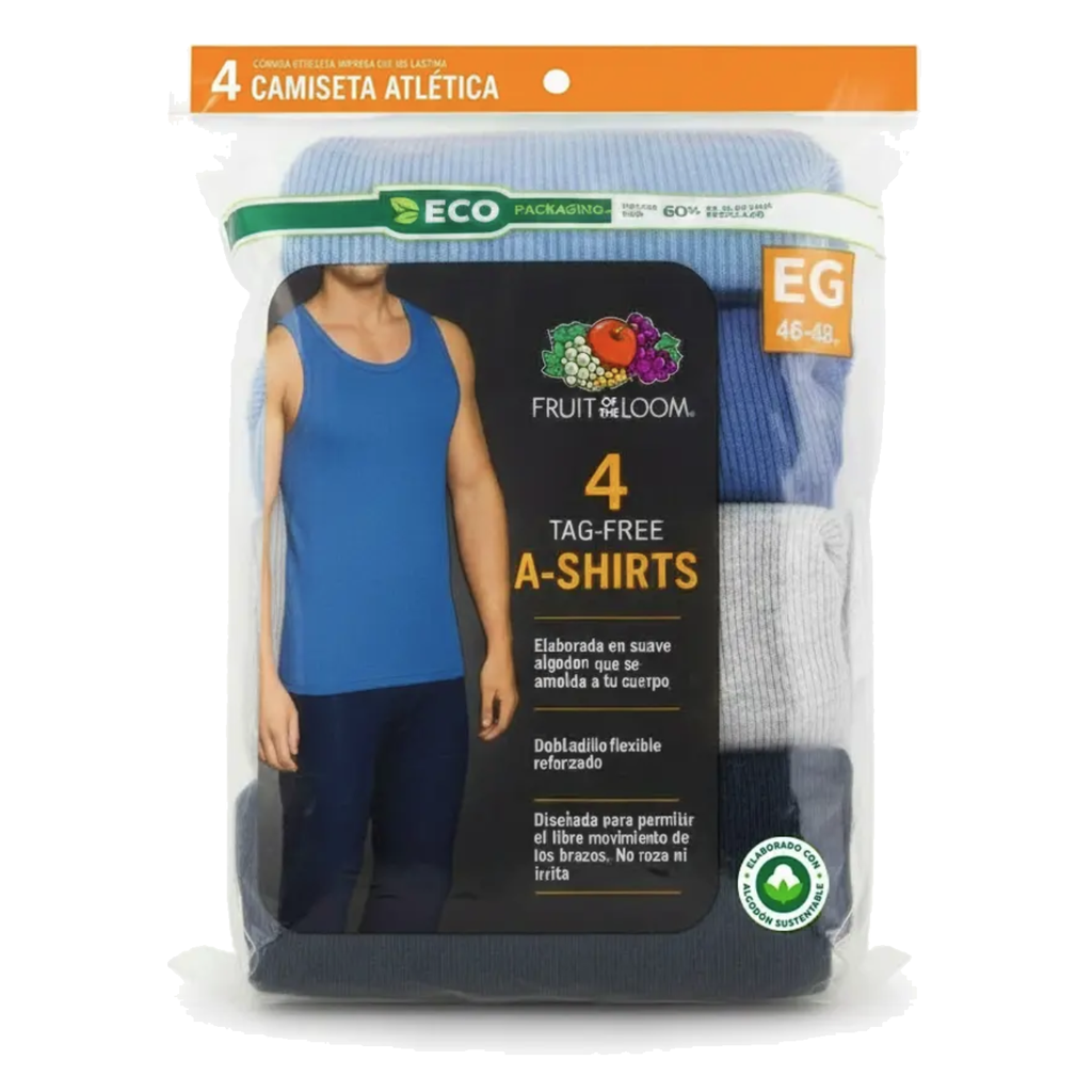 Camiseta Atletica Fruit of the Loom 4Pack Bl261Cm Azules