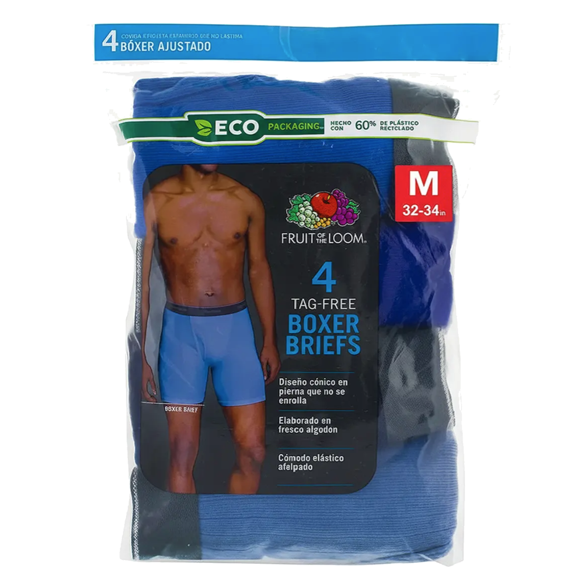 Boxer Ajustado Fruit of the Loom Caballero Blbb76M Azules