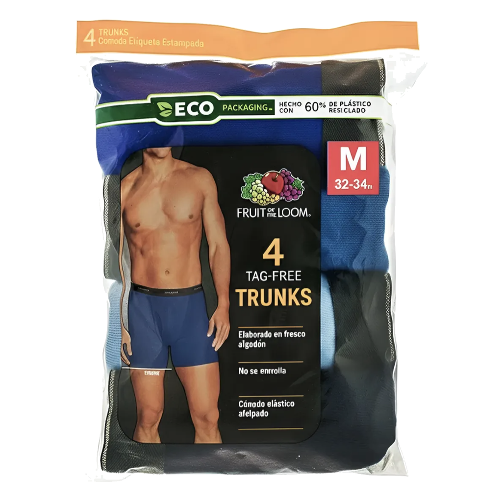 Boxer Fruit of the Loom Caballero Trunk 4Pack Bltr7Cm Azules