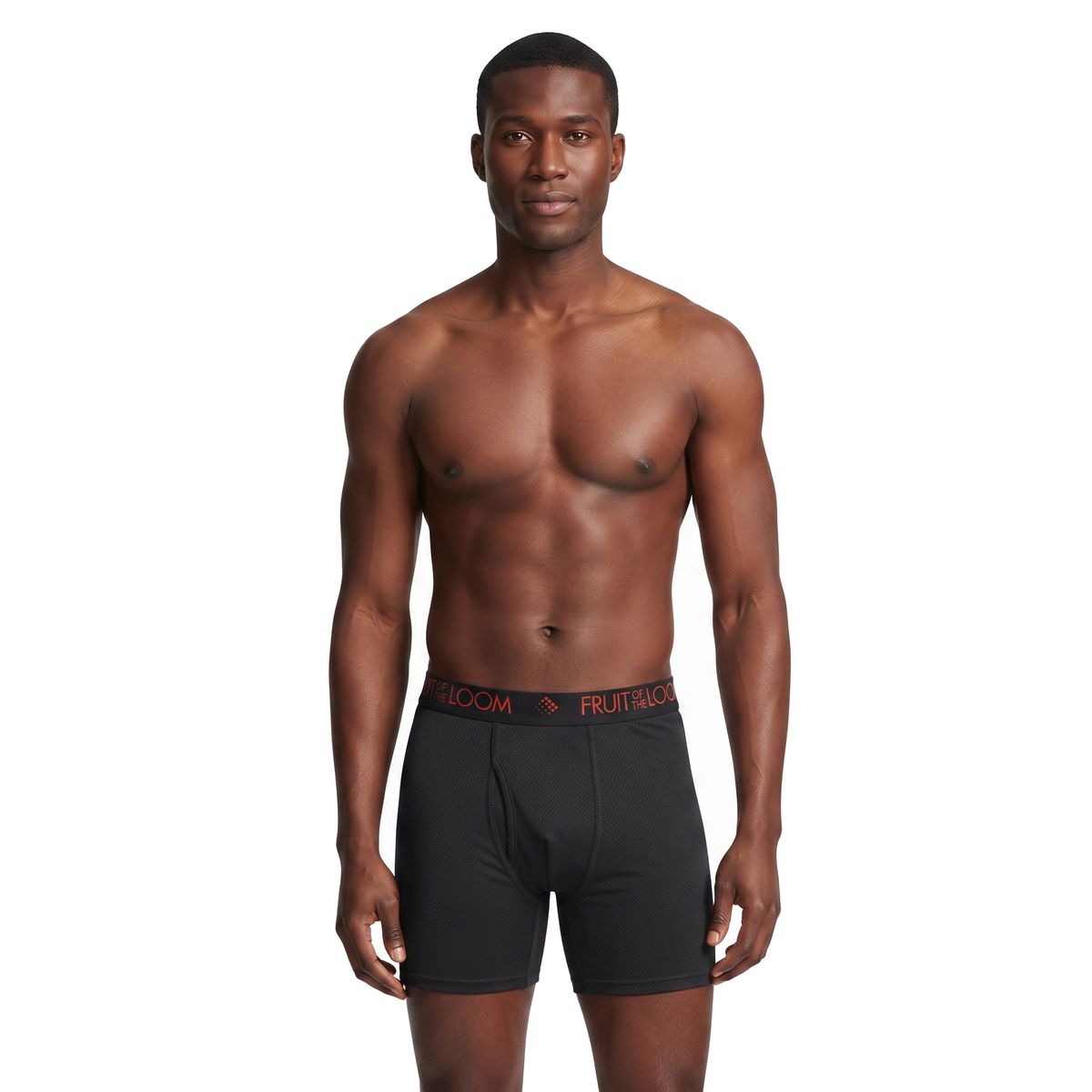 Boxer Fruit of the Loom Caballero Corto 2pack Tri-cool Negro/Rojo