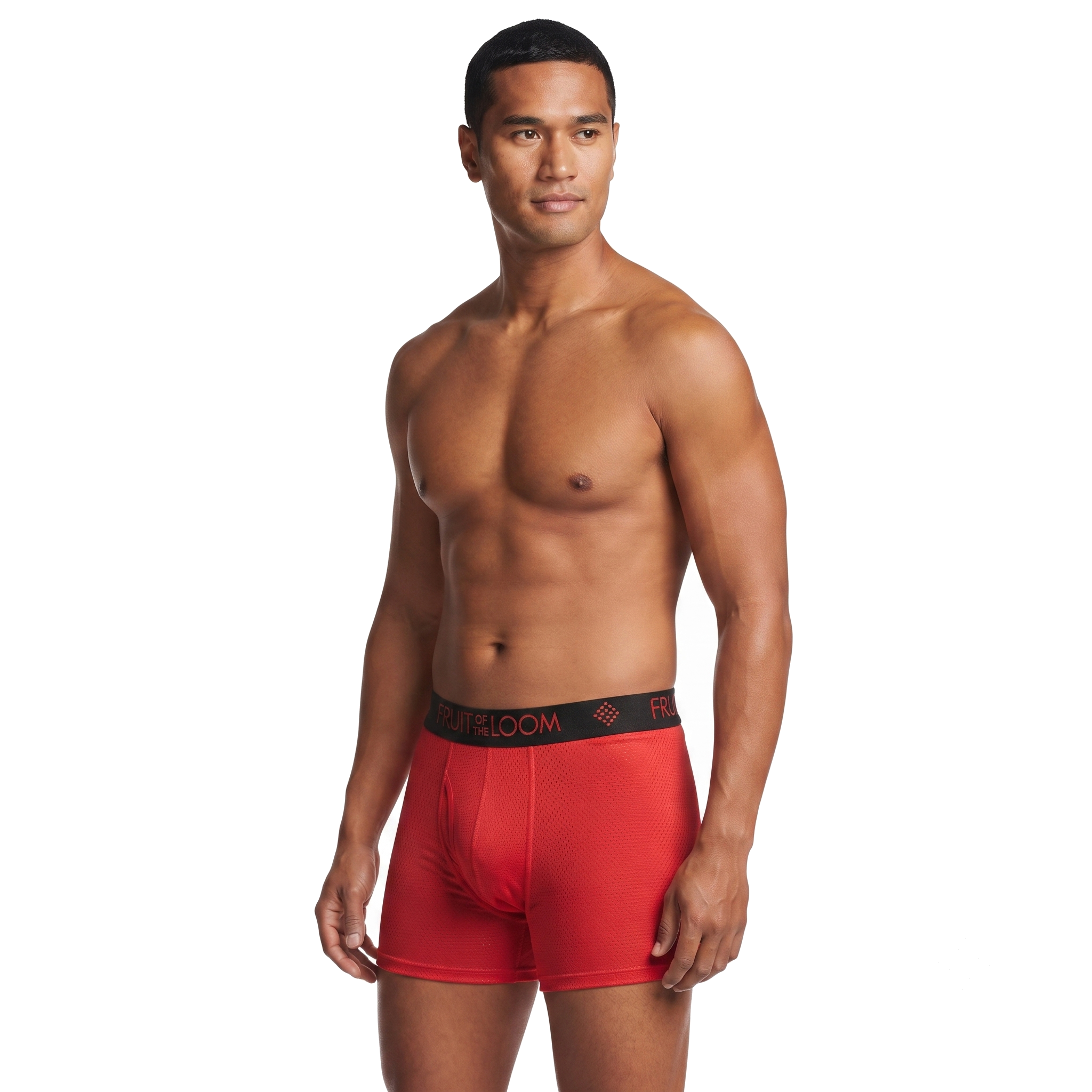 Boxer Fruit of the Loom Caballero Corto 2pack Tri-cool Gris/Rojo