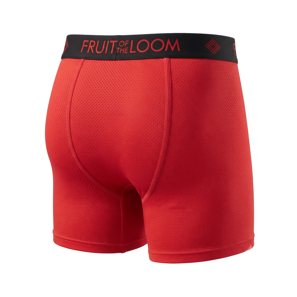 Boxer Fruit of the Loom Caballero Corto 2pack Tri-cool Gris/Rojo