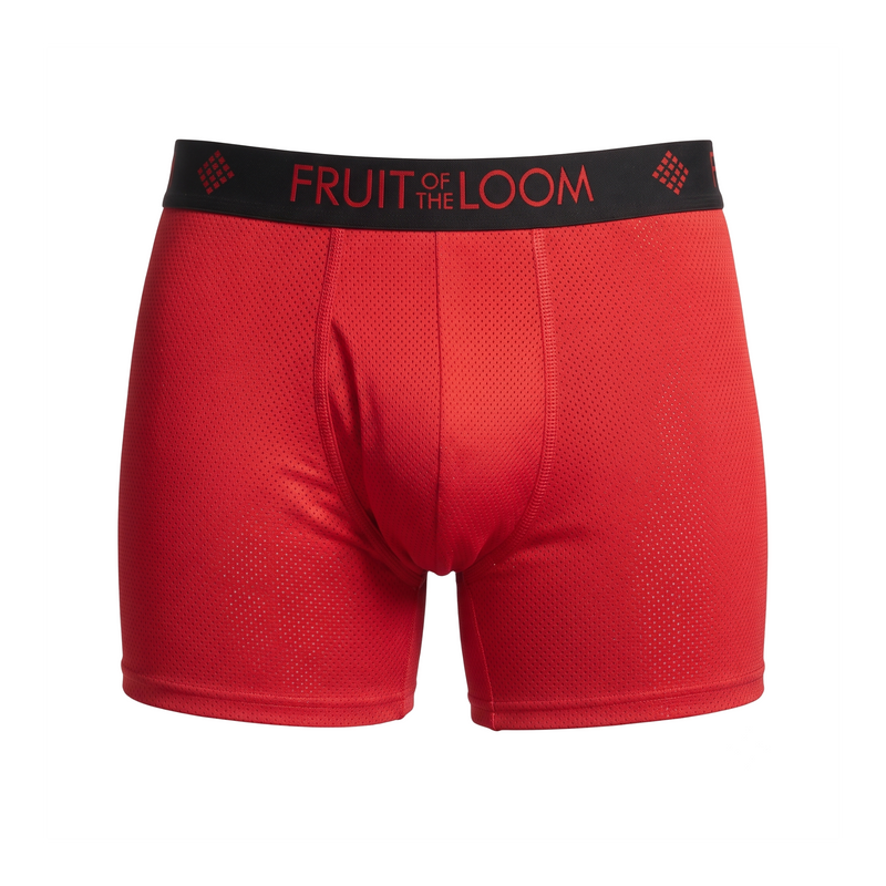 Boxer Fruit of the Loom Caballero Corto 2pack Tri-cool Gris/Rojo