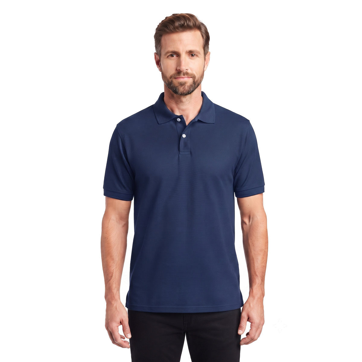 Playera Tipo Polo Fruit of the Loom Caballero Casual Premium Azul Marino