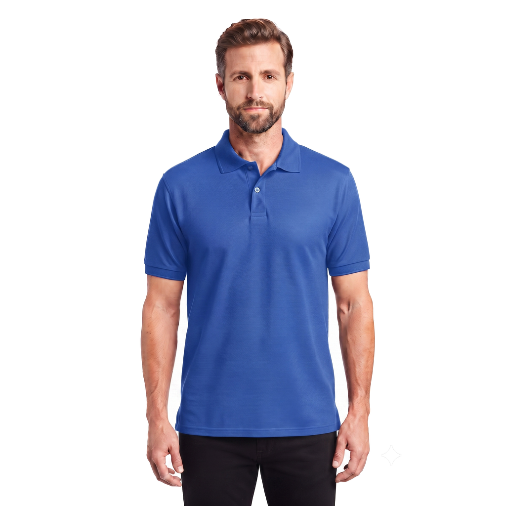 Playera Tipo Polo Fruit of the Loom Caballero Casual Premium Azul Royal