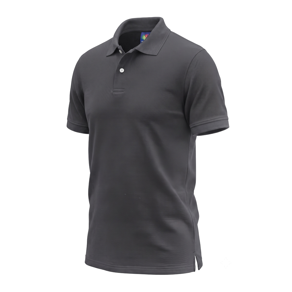 Playera Tipo Polo Fruit of the Loom Caballero Casual Premium Gris Oscuro