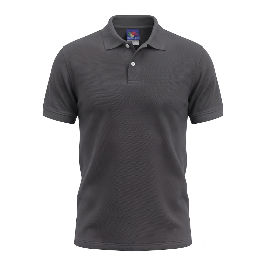 Playera Tipo Polo Fruit of the Loom Caballero Casual Premium Gris Oscuro