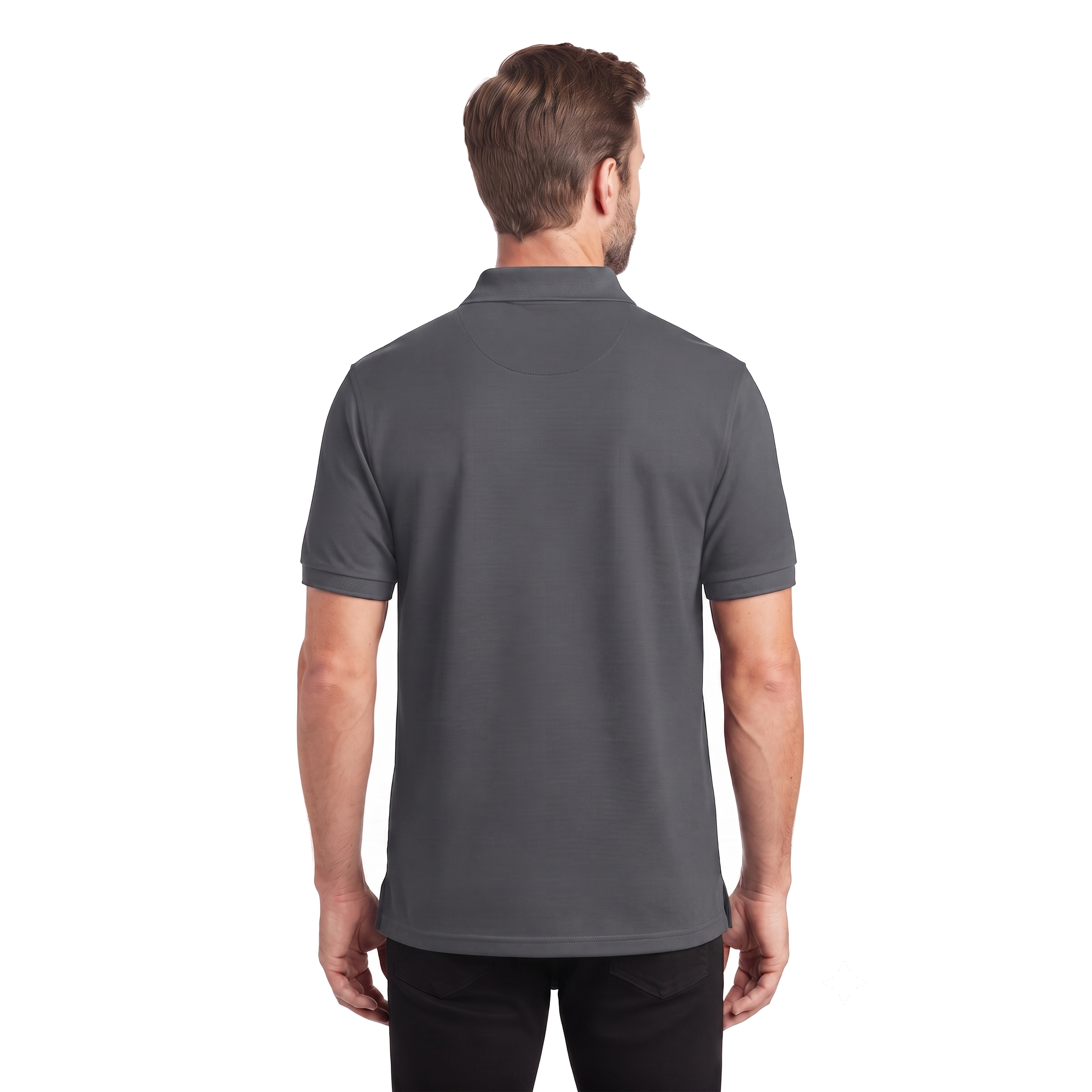 Playera Tipo Polo Fruit of the Loom Caballero Casual Premium Gris Oscuro