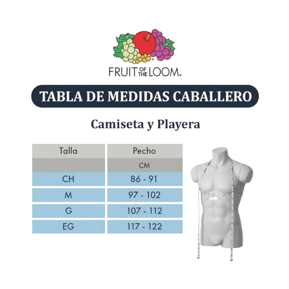 Playera Tipo Polo Fruit of the Loom Caballero Casual Premium Blanco