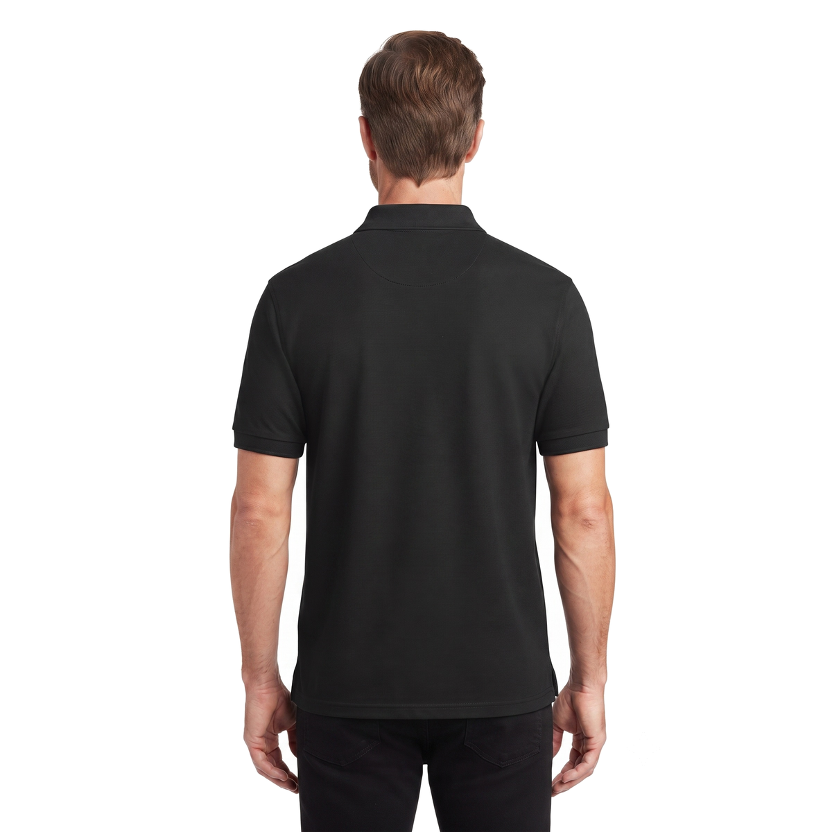 Playera Tipo Polo Fruit of the Loom Caballero Casual Premium Negro
