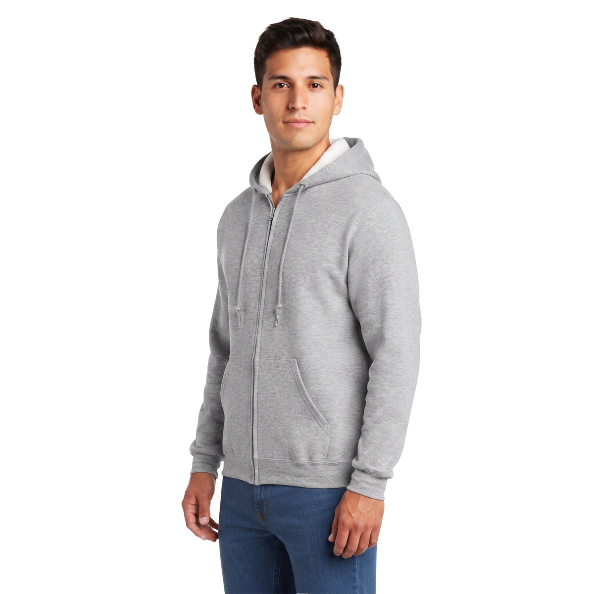 Sudadera Jerzees Con Cierre y Capucha Caballero Q6000 Gris