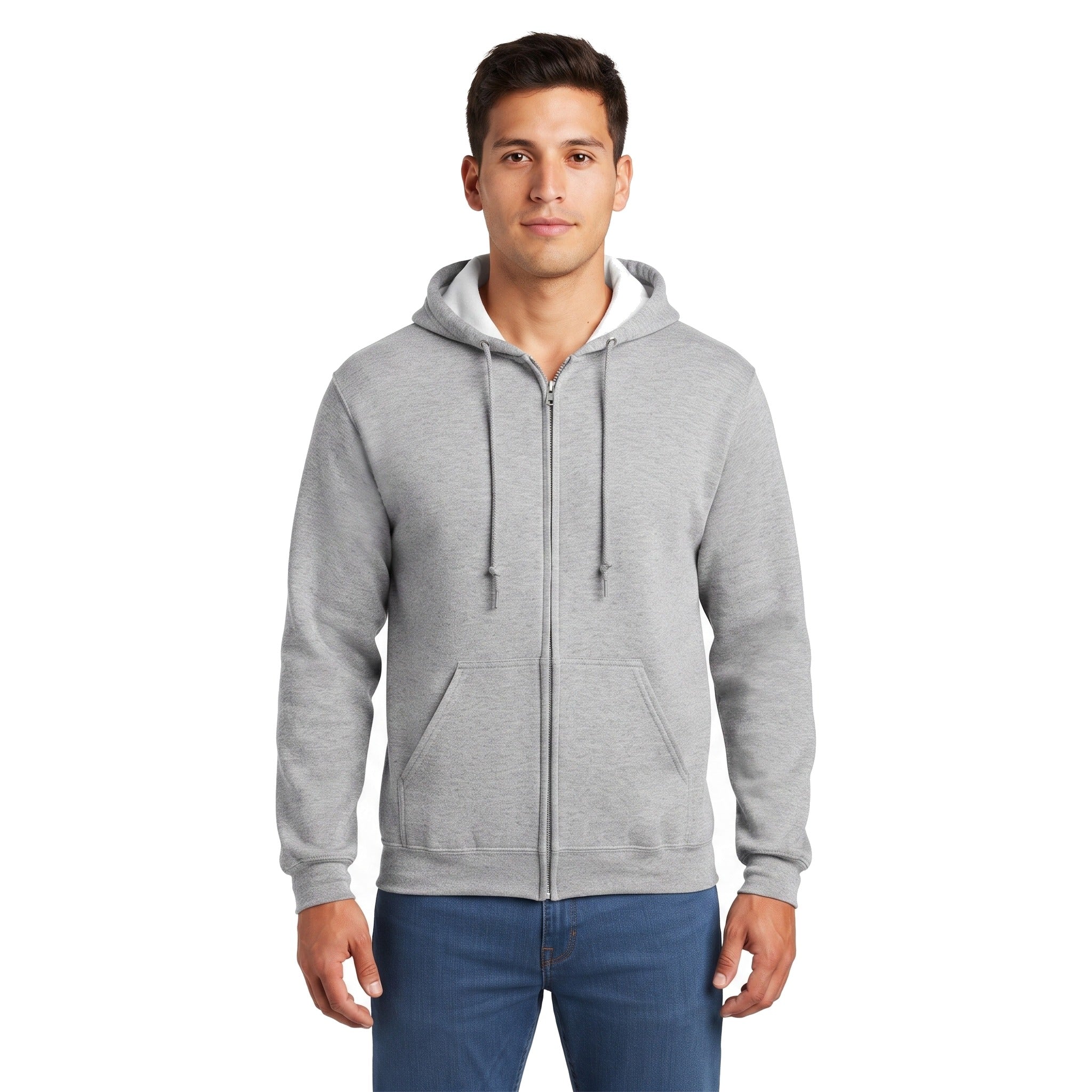 Sudadera Jerzees Con Cierre y Capucha Caballero Q6000 Gris