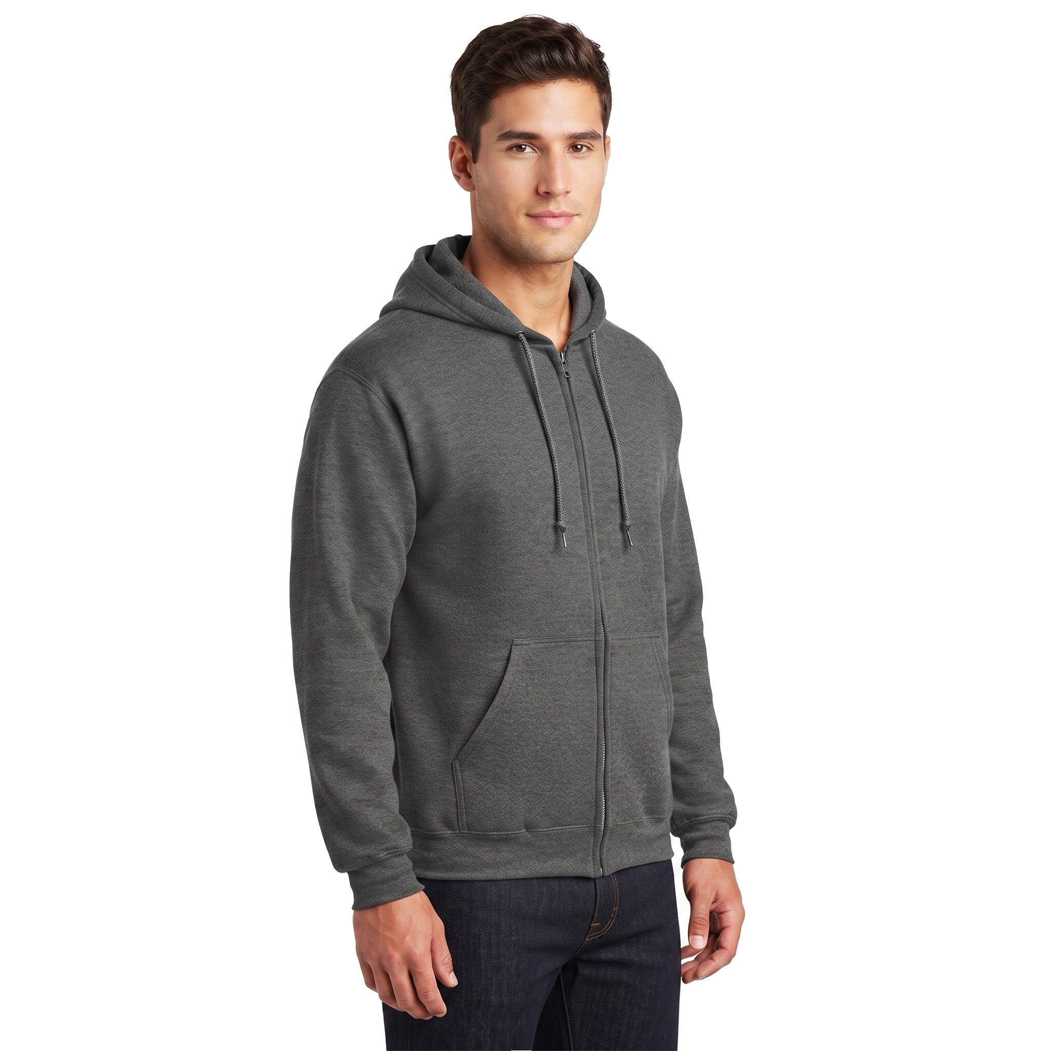 Sudadera Jerzees Con Cierre y Capucha Caballero Q6000 Gris oscuro