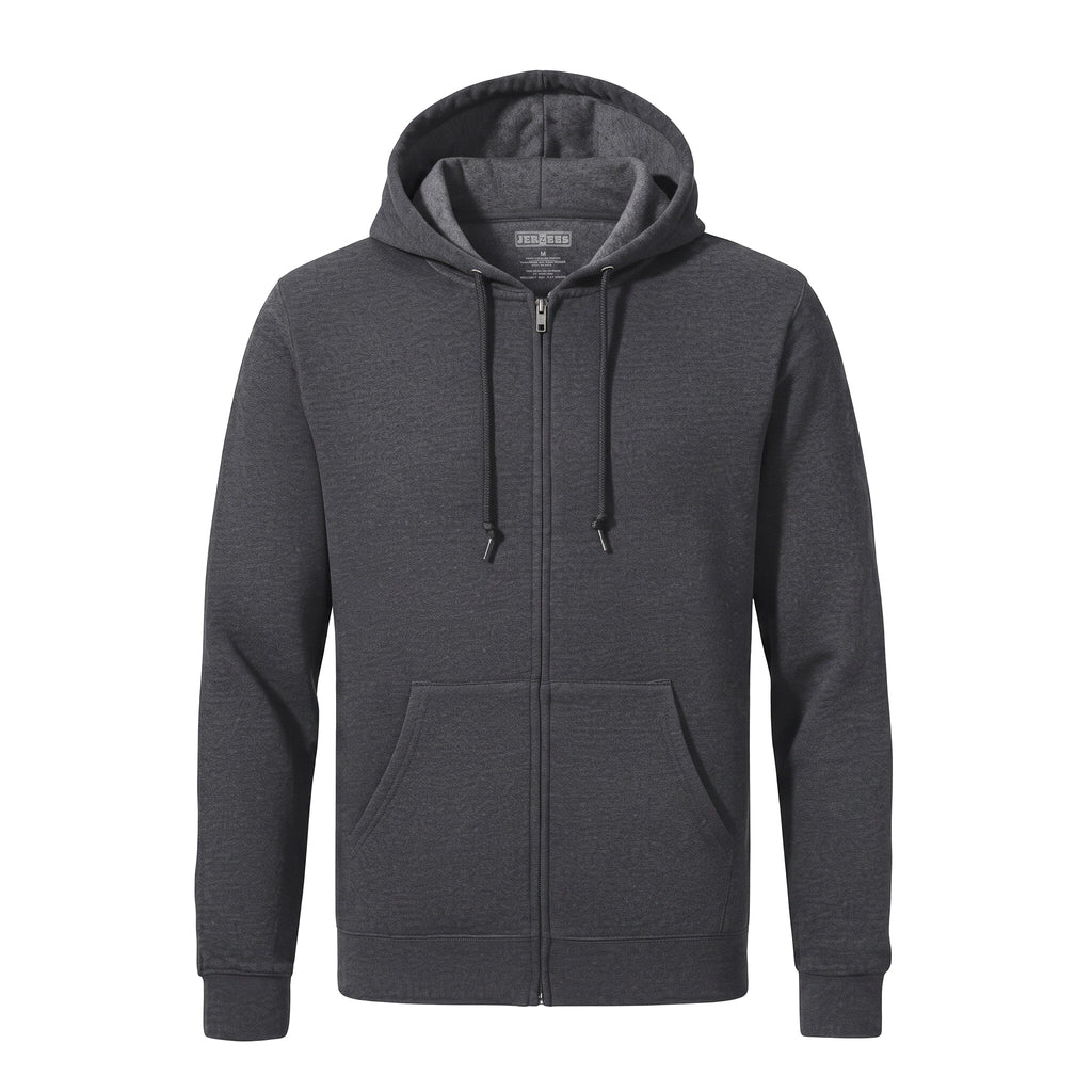 Sudadera Jerzees Con Cierre y Capucha Caballero Q6000 Gris oscuro