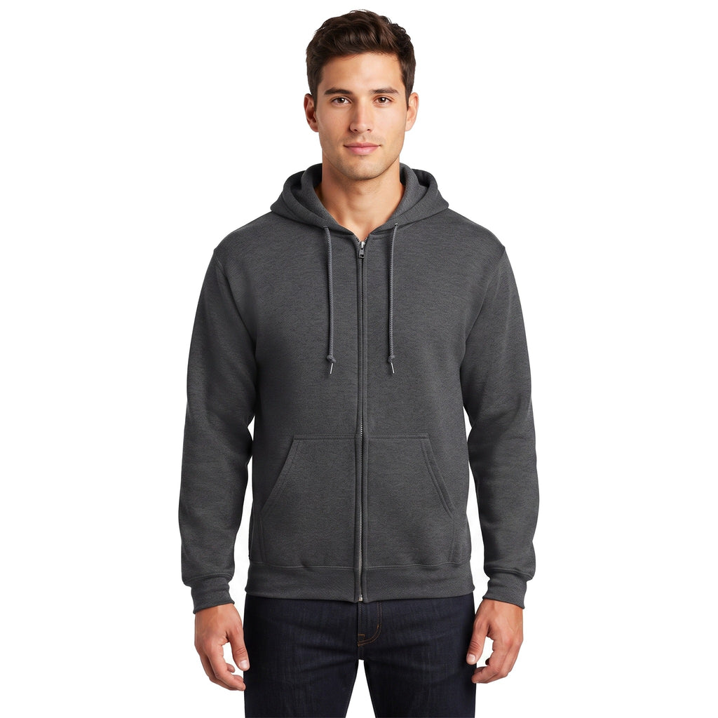 Sudadera Jerzees Con Cierre y Capucha Caballero Q6000 Gris oscuro