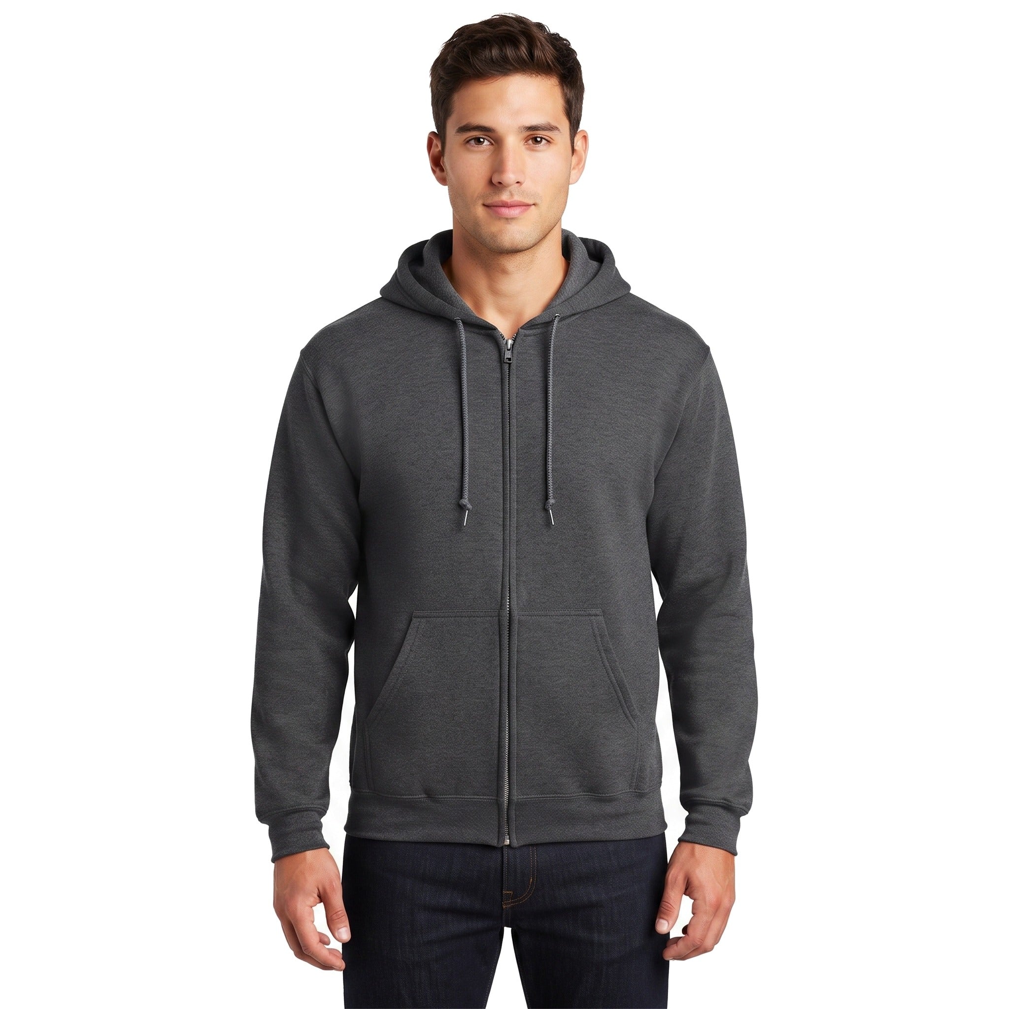 Sudadera Jerzees Con Cierre y Capucha Caballero Q6000 Gris oscuro