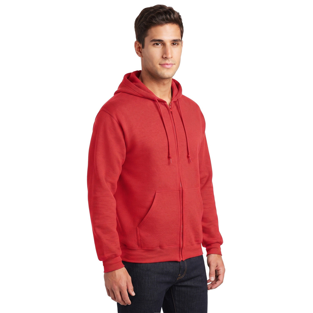 Sudadera Jerzees Con Cierre y Capucha Caballero Q6000 Rojo