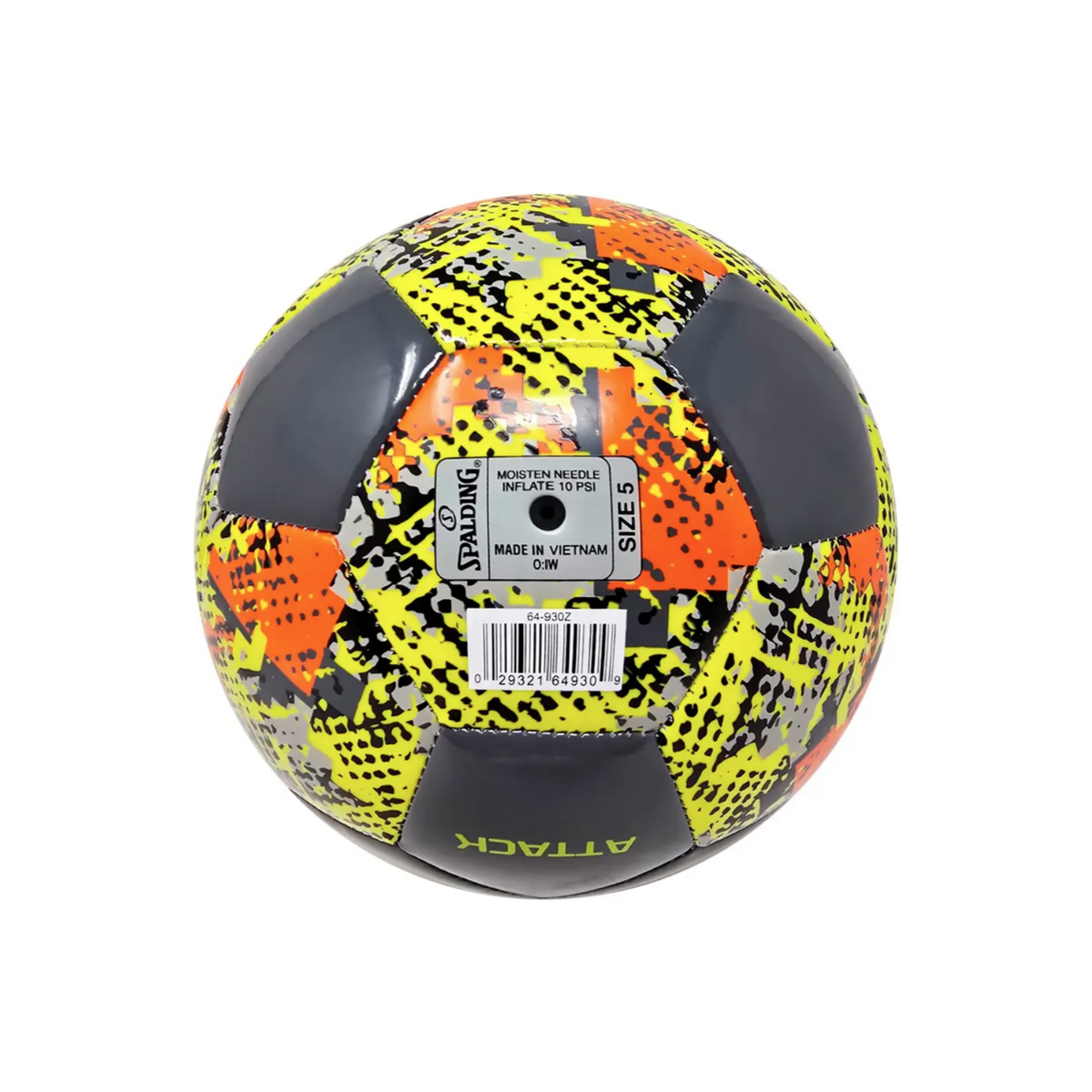 Balón de Fútbol Spalding Attack Medida 5 Color Gris/Naranja
