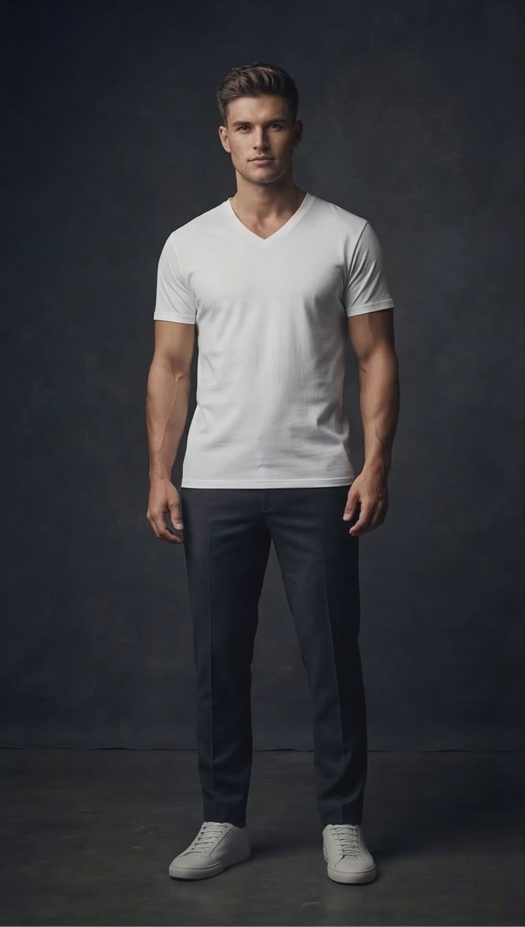 Playera Fruit of the Loom Cuello V Caballero 2525Vm Blancos