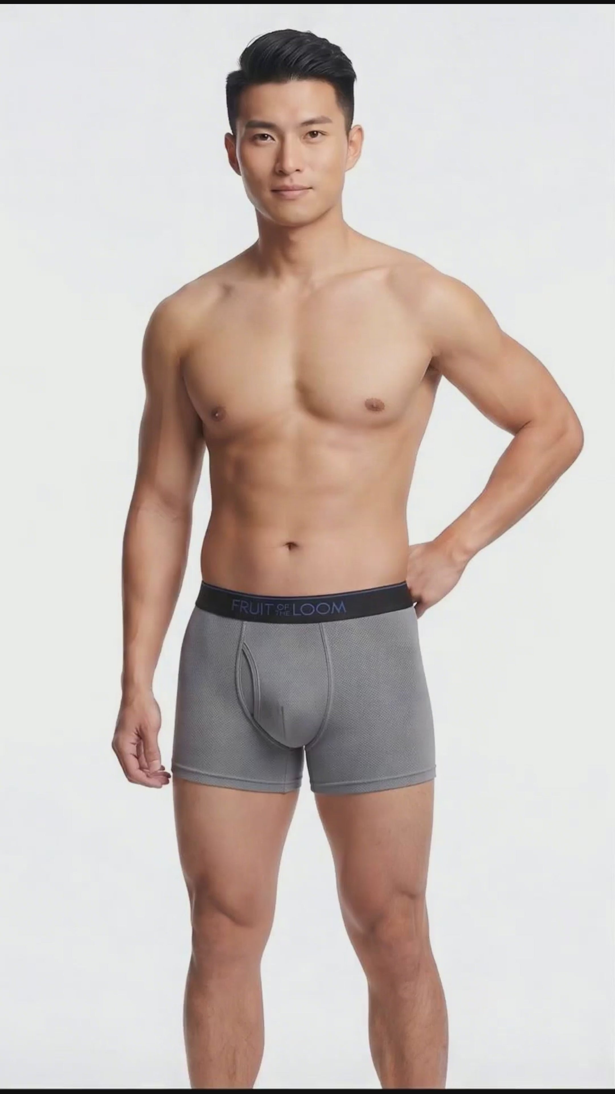 Boxer Fruit of the Loom Caballero Trunk Breathable Tri-cool Negro/Gris