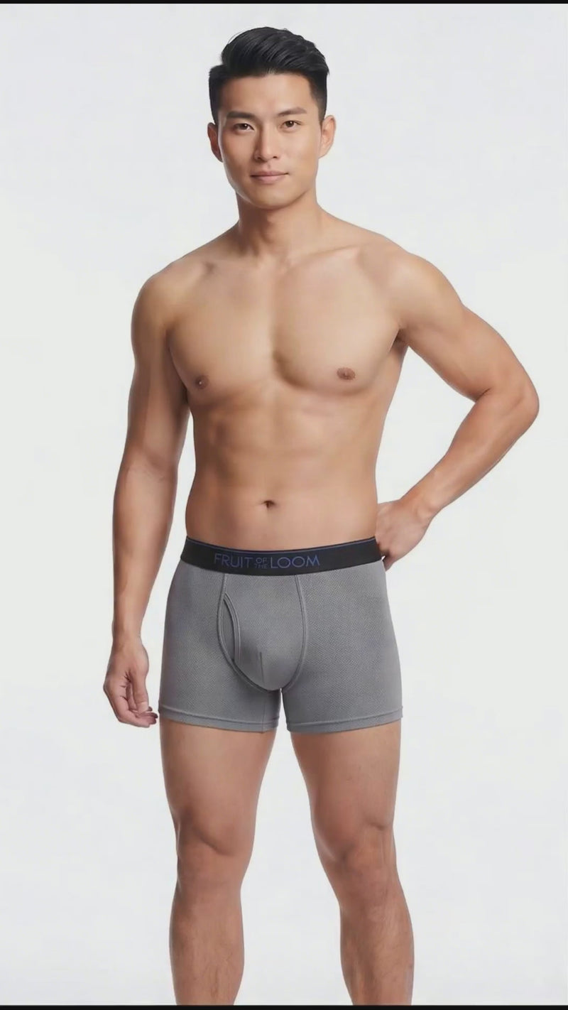 Boxer Fruit of the Loom Caballero Trunk Breathable Tri-cool Negro/Gris